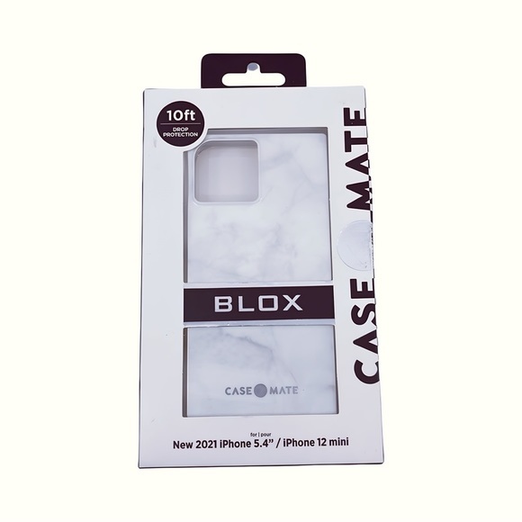 Case-Mate-BLOX-Square Case-White Marble & Vintage Collage Art for iPhone 12 Mini - Picture 2 of 4